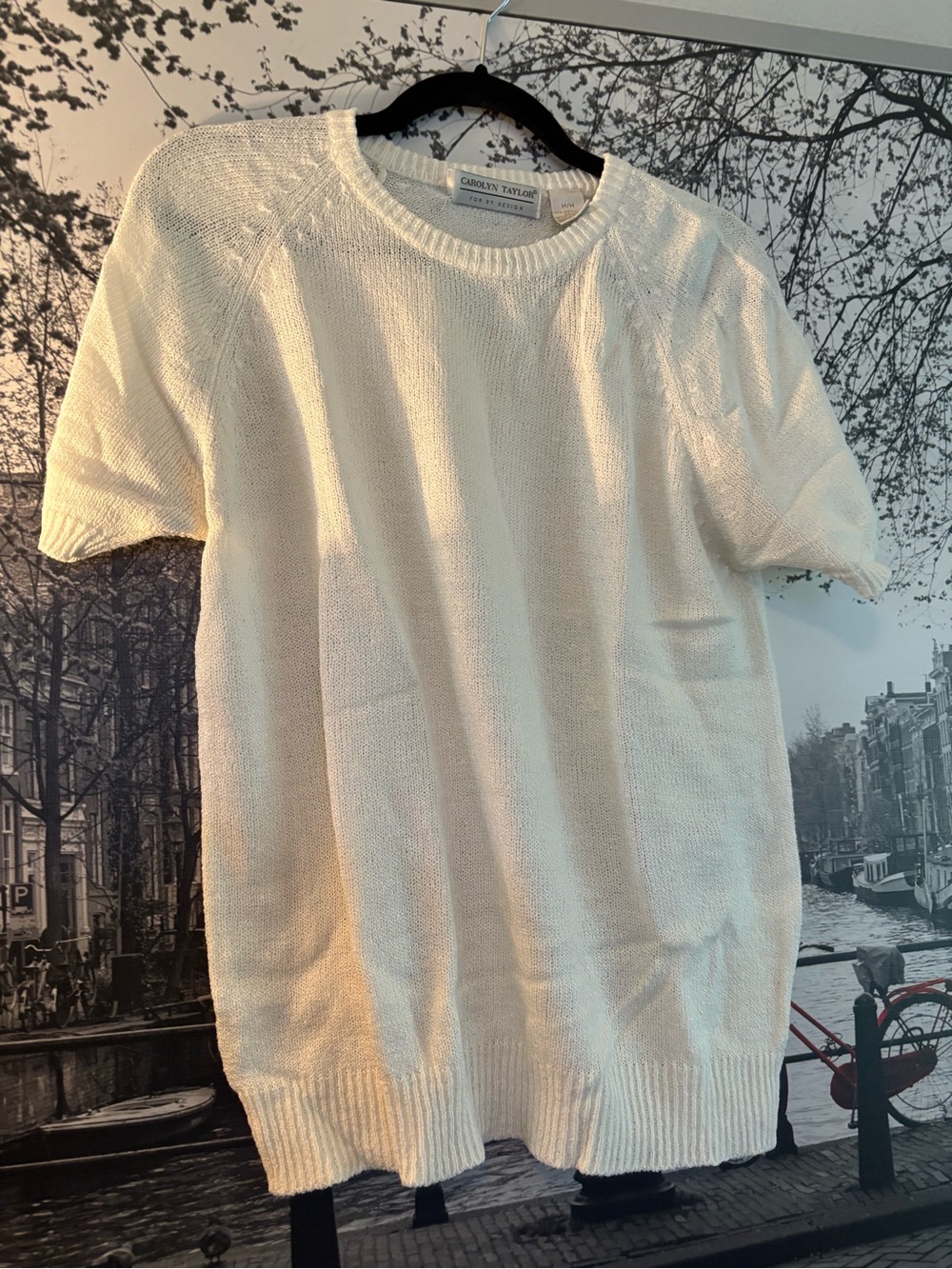 Carolyn Taylor white Crewneck Short-Sleeve Knit Sweater - Picture 2 of 7